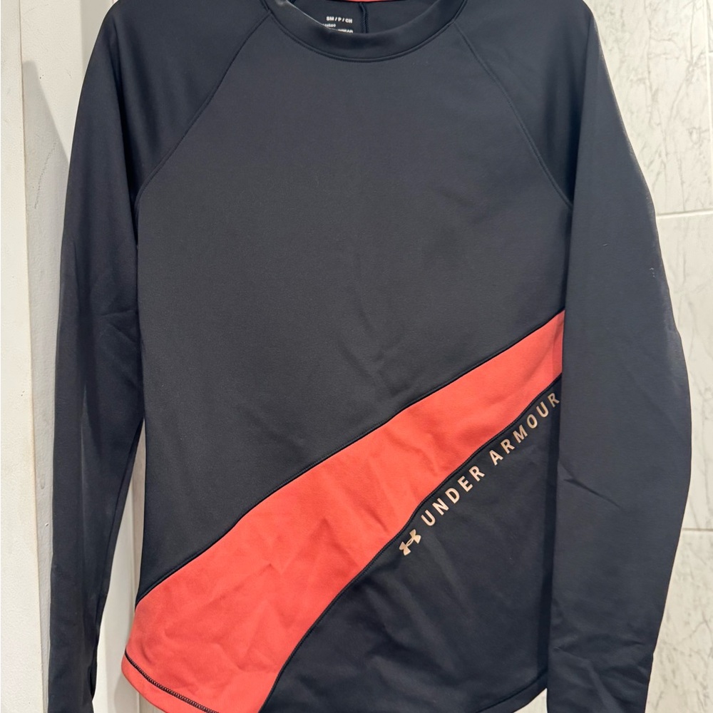 Under Armour Black and Red Long Sleeve Shirt